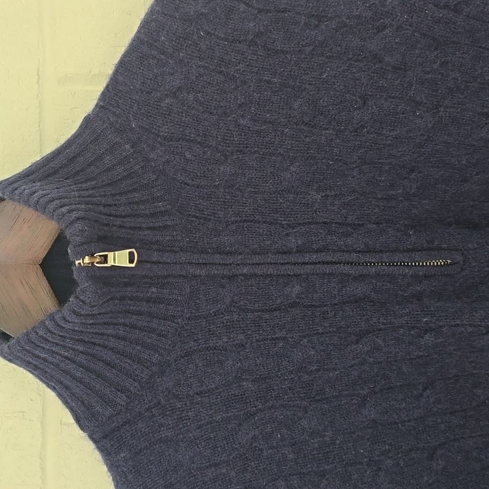 RALPH LAUREN B Label Knitted Cashmere Sweater Navy Blue Size M - Picture 7 of 13
